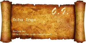 Ochs Inge névjegykártya